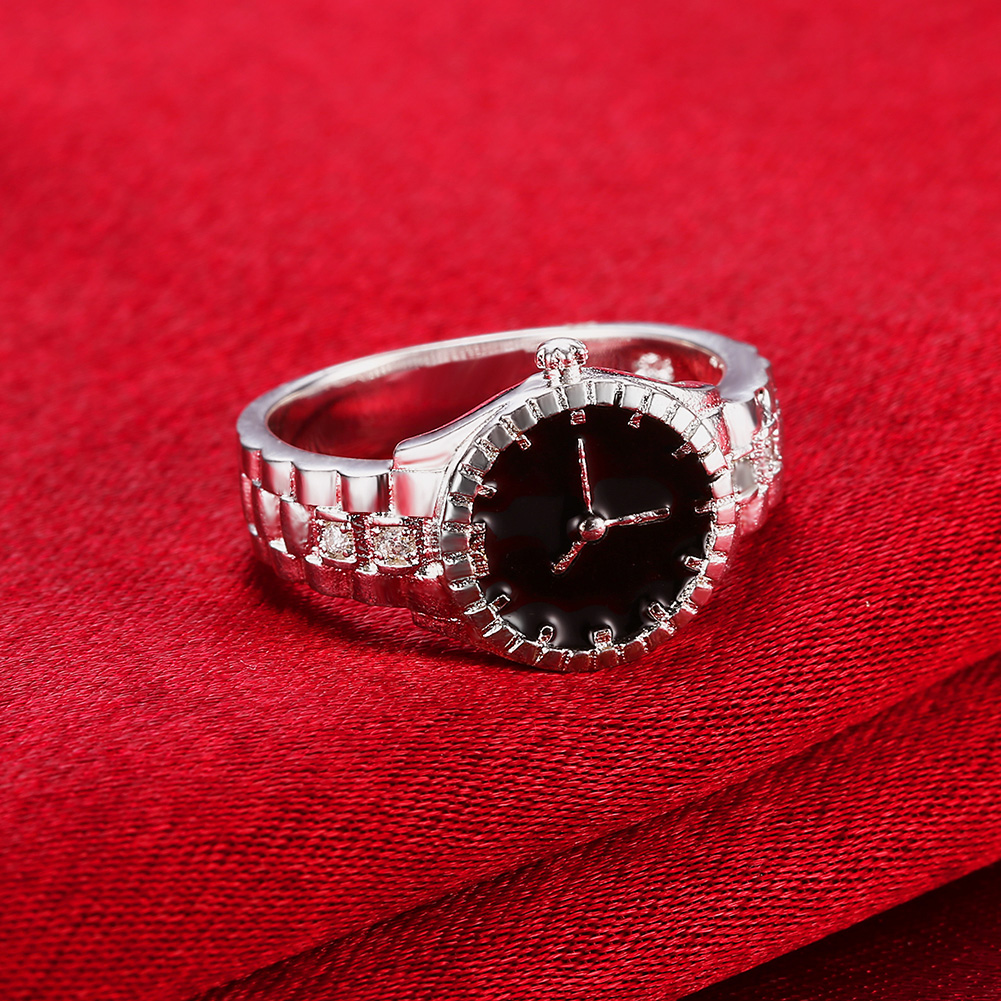 Fine Jewelry Watches Women - Armbanduhr aus 925er-Sterlingsilber, Zirkon-Ringe für Damen,
