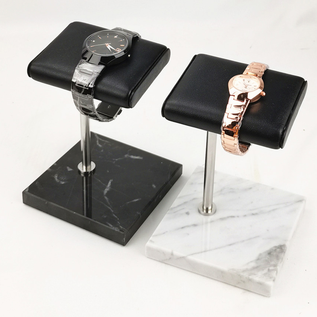 Jewelry And Watches Store - Tragbarer Uhrenständer aus PU-Leder und Marmor,
