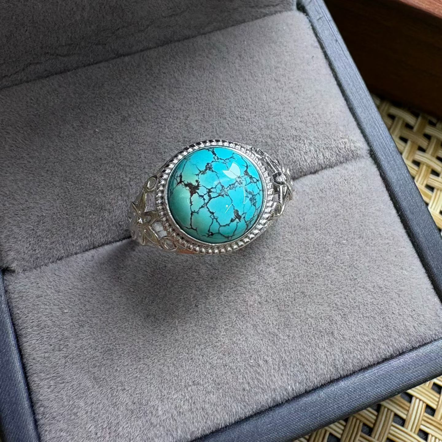 Turquoise Stone Ring - 1 Stück Fengbaowu Ring aus natürlichem