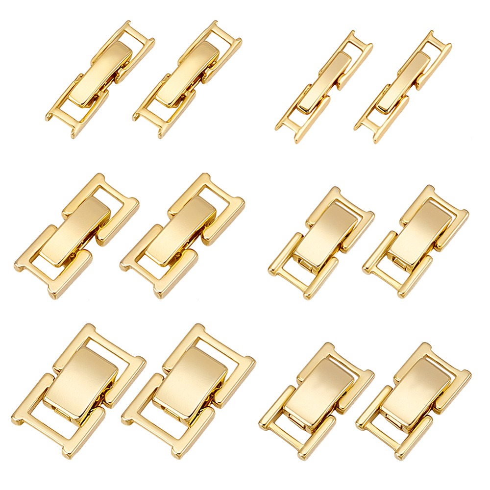 Jewelry Watches Gold - 6 Stile Messing-Uhrenarmband-Verschlüsse, Cadmium- und bleifrei,