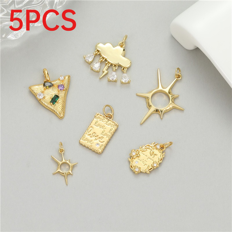 Moon Star Earrings - 5 Stück vielseitige Sternwolken-Mini-Anhänger zum Selbermachen,