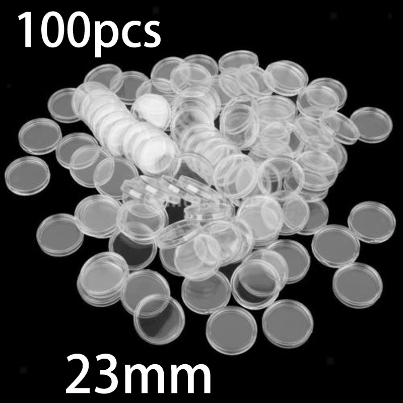 Collectors Coins Jewelry & Watches Of Smithtown - 100 Stück 23mm Klare Runde Plastik-Münzkapseln