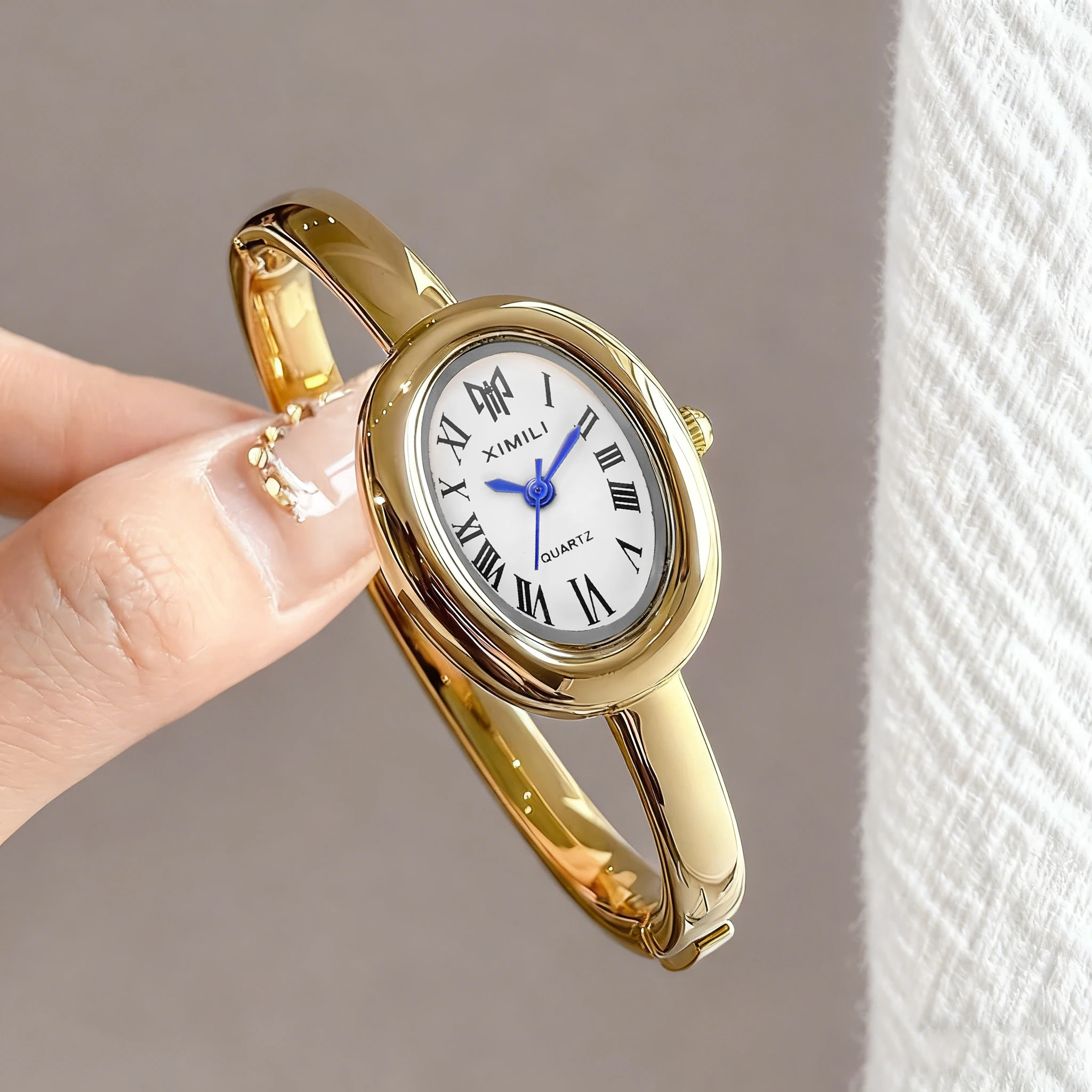 Jewelry Watches Gold - 2026XIMILI Vintage Ovale Armreif-Uhr für Damen,