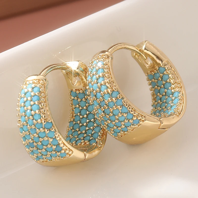 Turquoise Stone Ring - Modische, vollständig mit blauem Türkis besetzte,