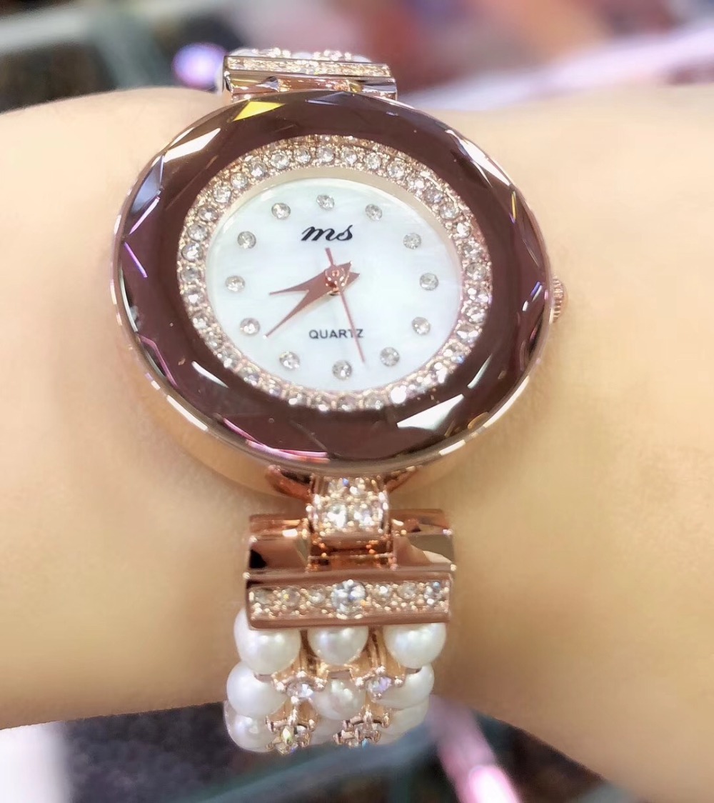 Fine Jewelry Watches Women - Natürliche Süßwasserperlen Perlen Armband & wasserdichte