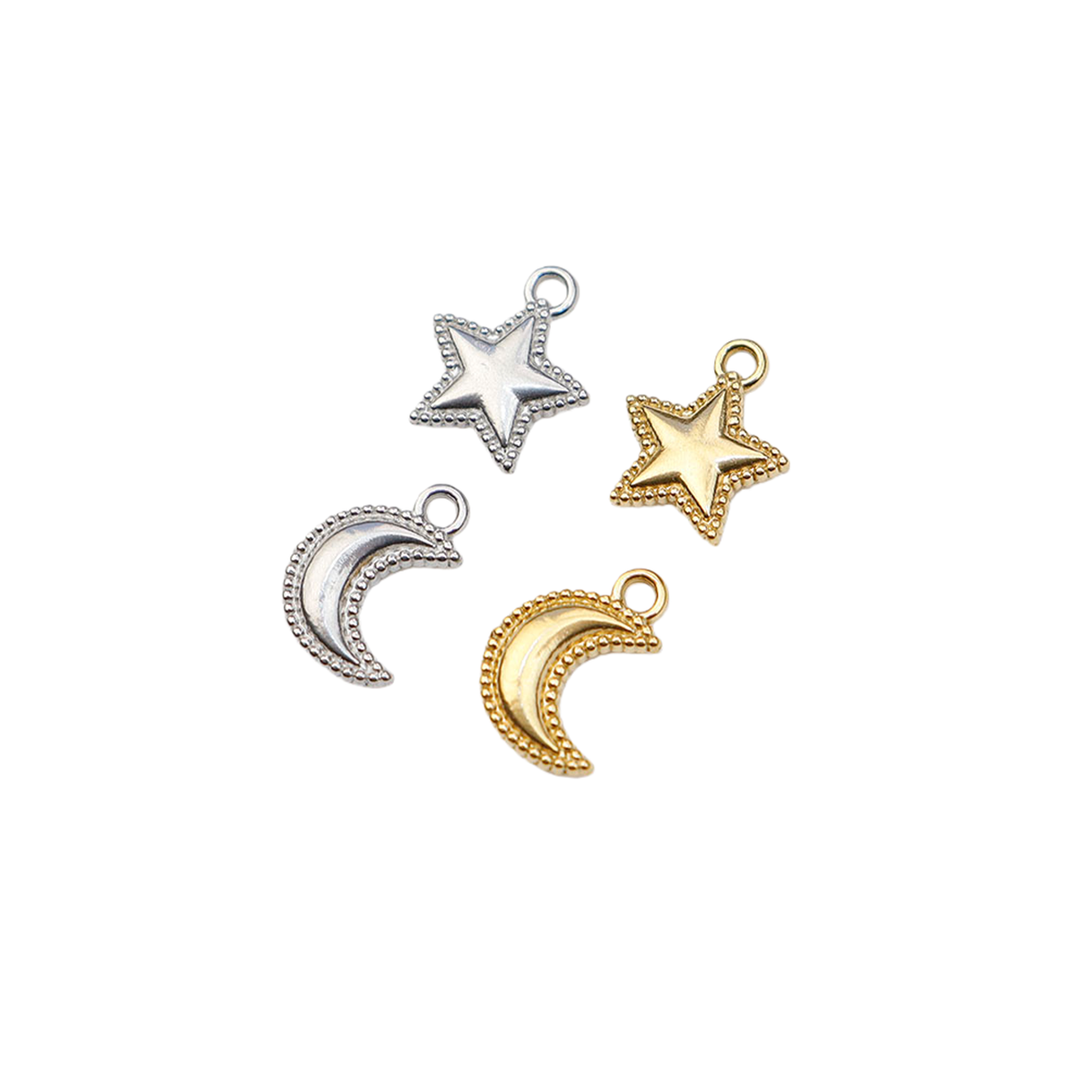 Moon Star Earrings - 5 Stück Guss Edelstahl Stern Mond