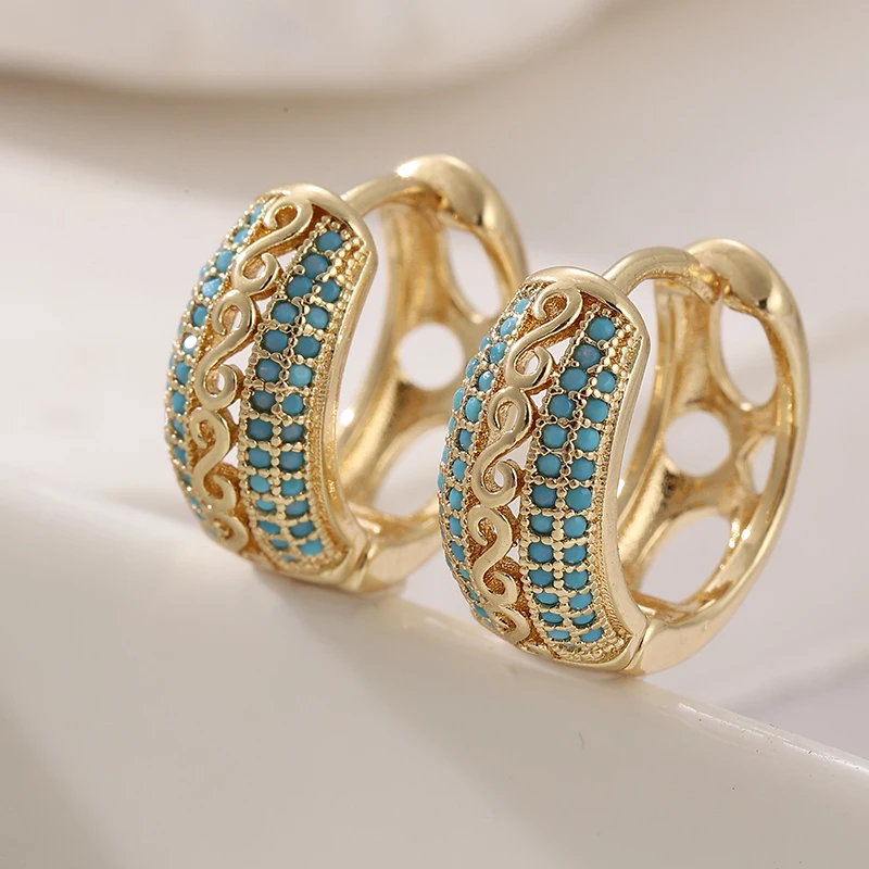 Turquoise Stone Ring - Modische grüne synthetische Türkis-Ohrringe, geeignet für