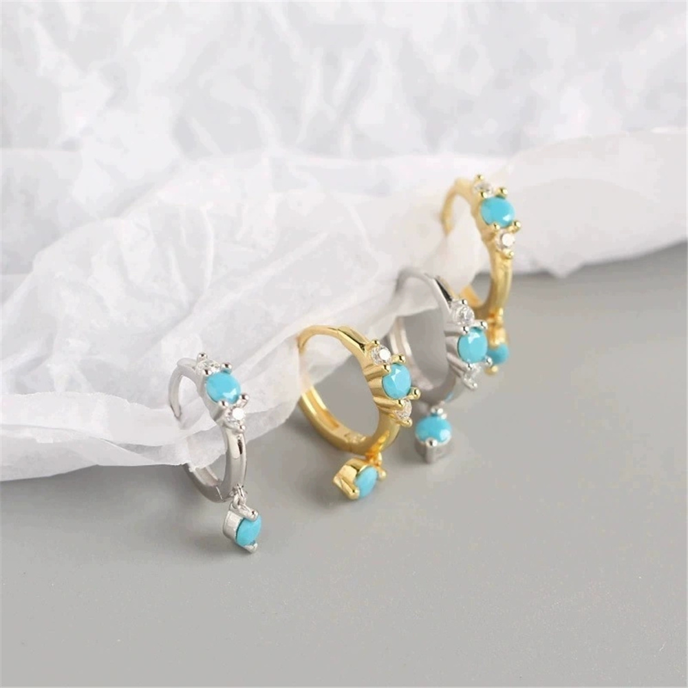 Niedliche runde Creolen mit si – Turquoise Stone Ring Bewertung und Preis