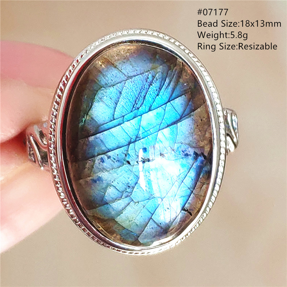 Natürlicher Blaulicht-Labrador – Turquoise Stone Ring Bewertung und Preis