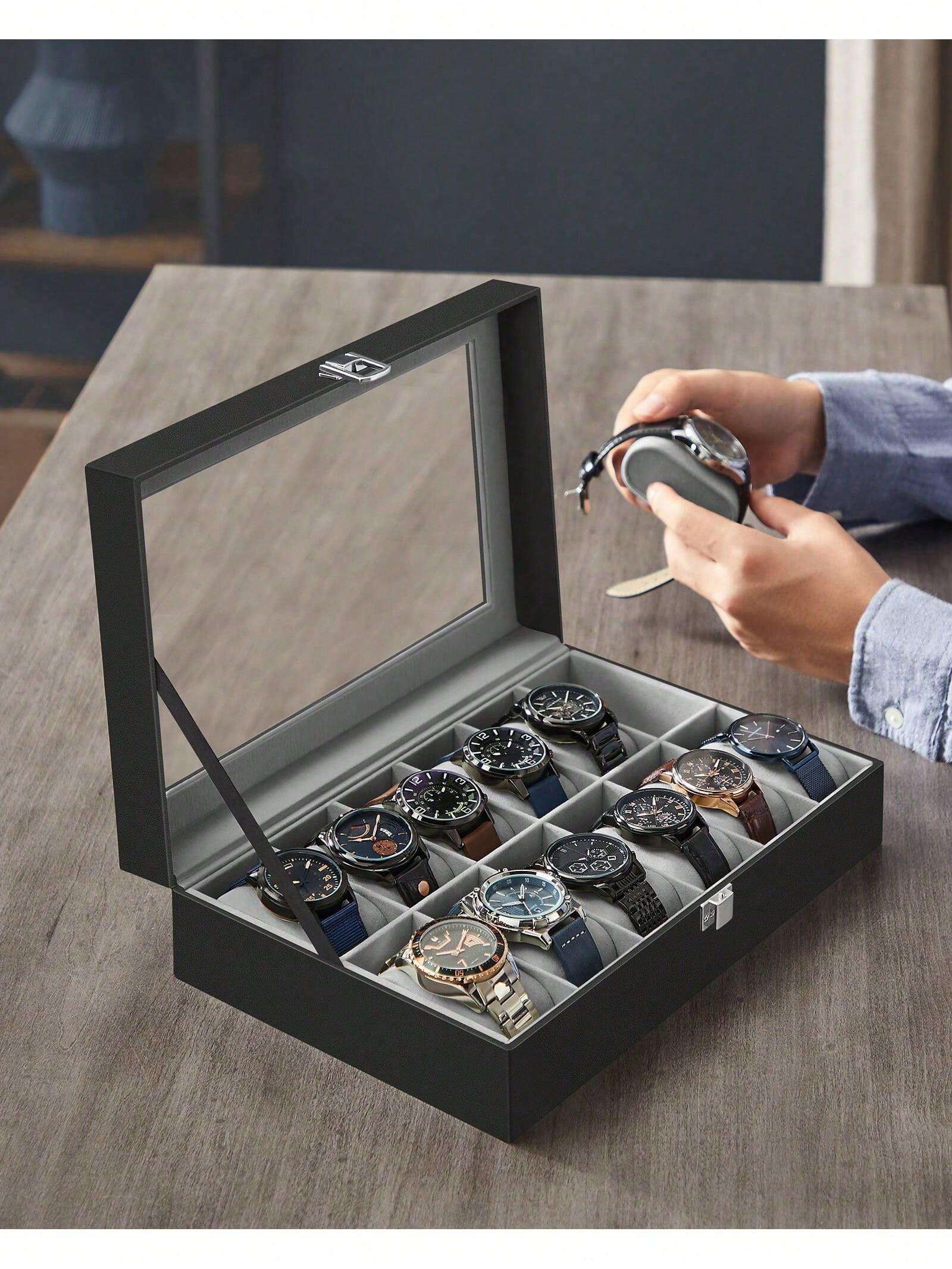 Abschließbare Uhrenbox mit 12  – Jewelry Organizer Watches Bewertung und Preis
