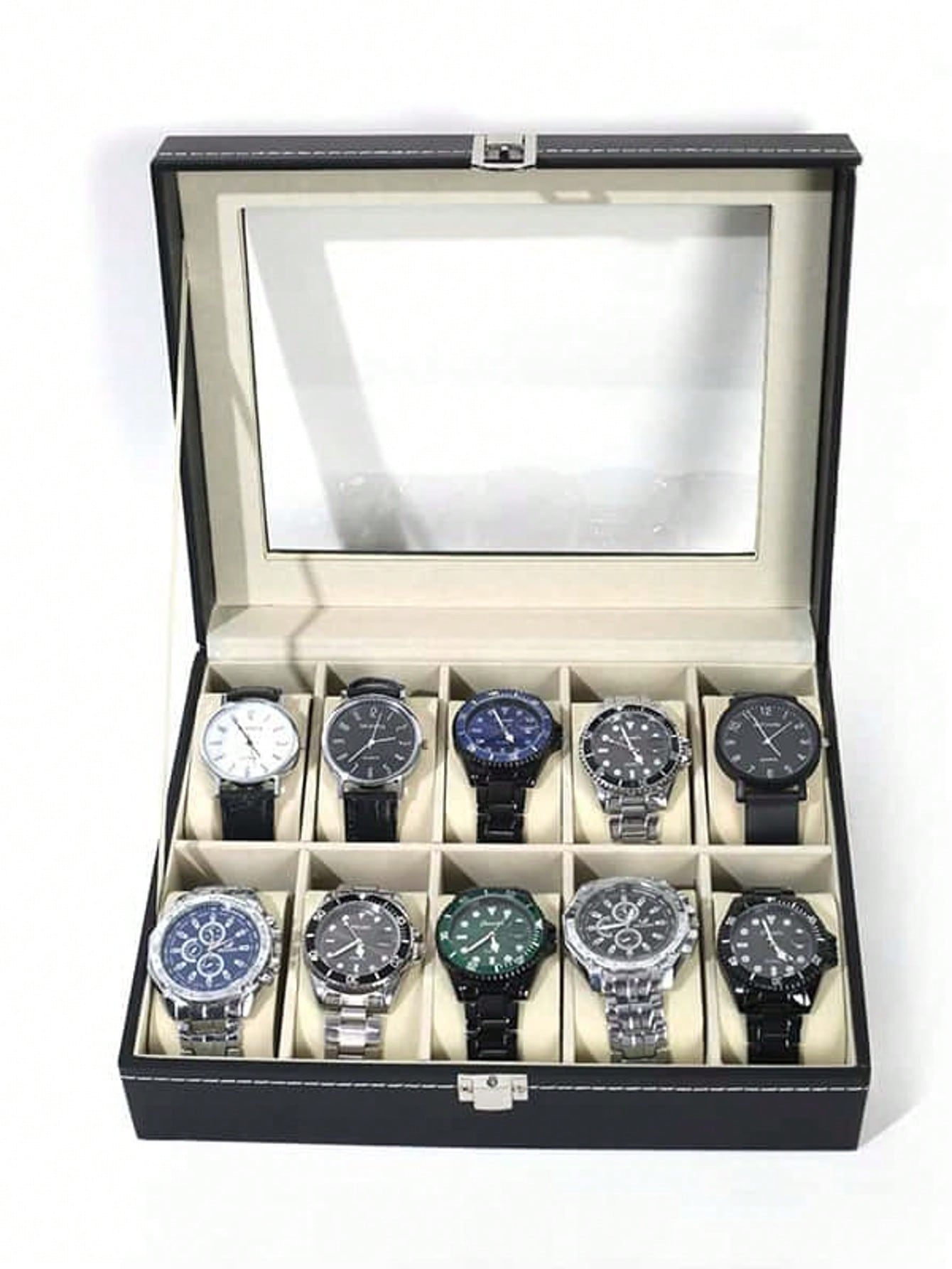 Leder-Uhrenbox mit Schloss, Gr – Jewelry Organizer Watches Bewertung und Preis