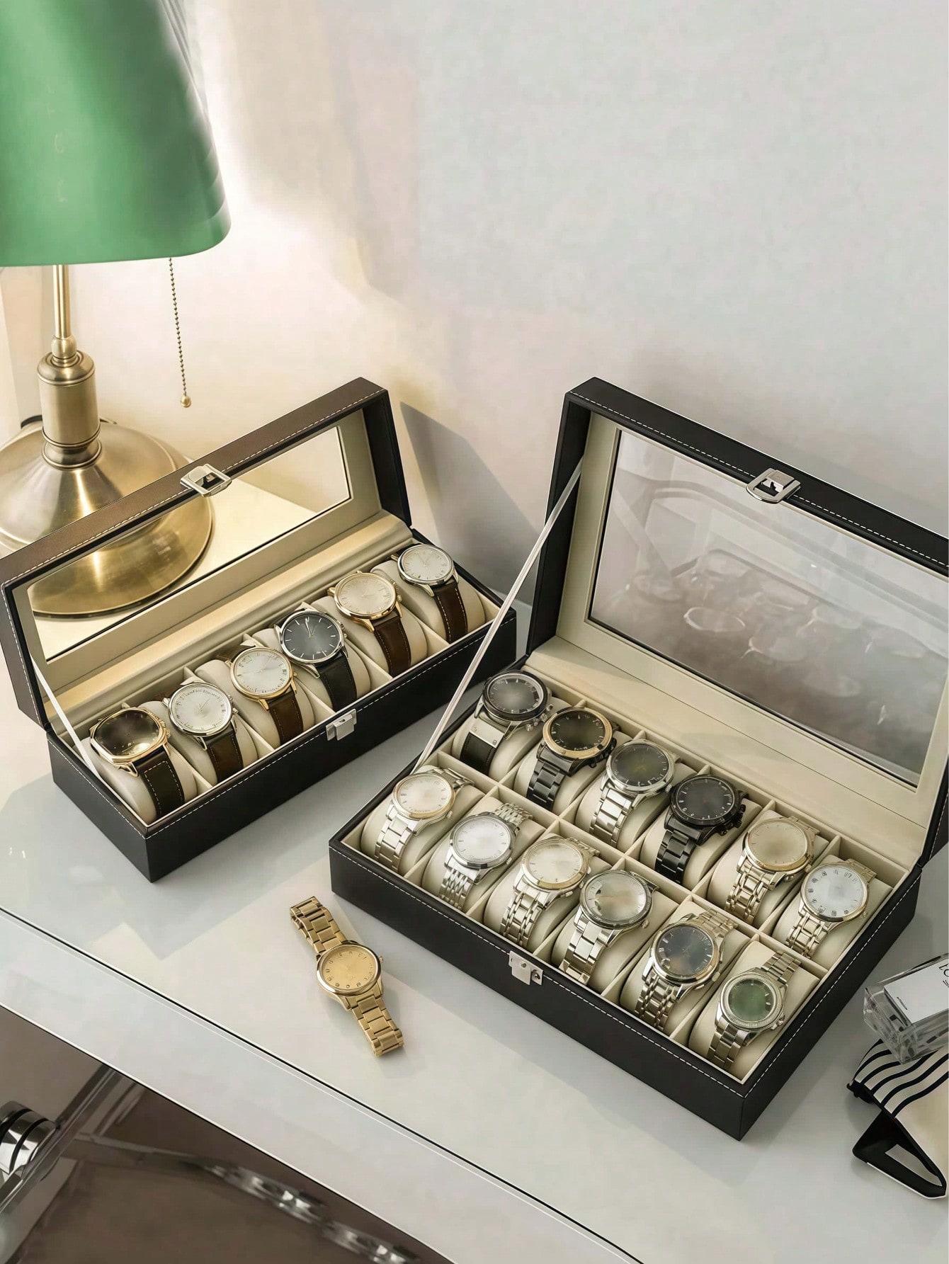 Leder-Uhrenbox mit Schloss, Gr – Jewelry Organizer Watches Bewertung und Preis