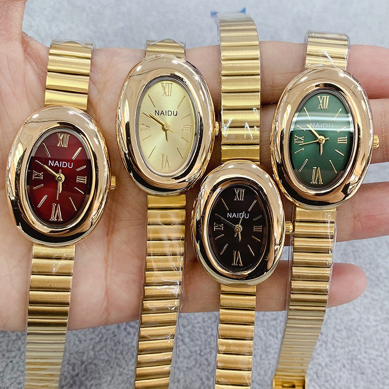 Luxus Marke Gold Oval Frauen Q – Jewelry Watches Gold Bewertung und Preis