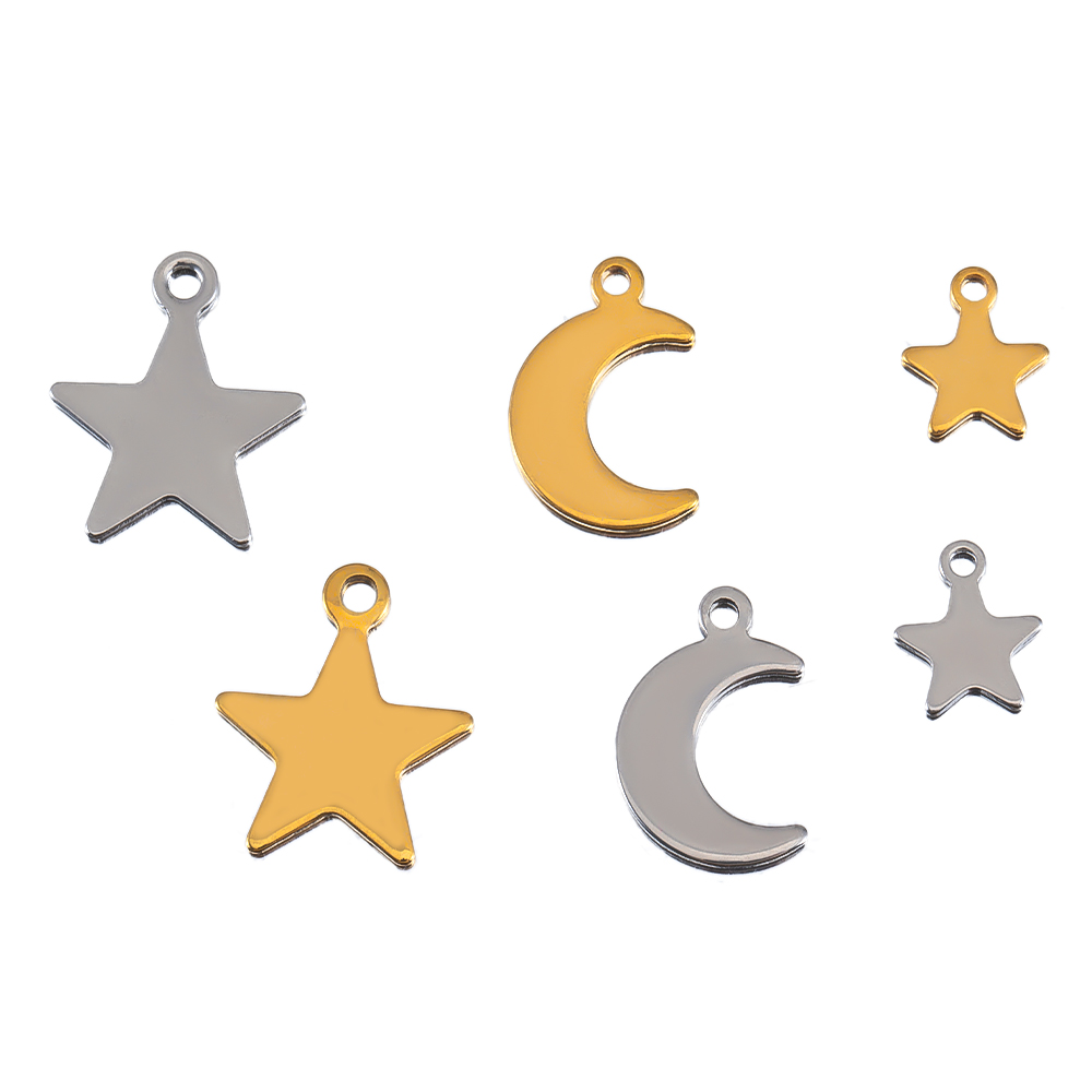 20 Stück Edelstahl flacher Ste – Moon Star Earrings Bewertung und Preis