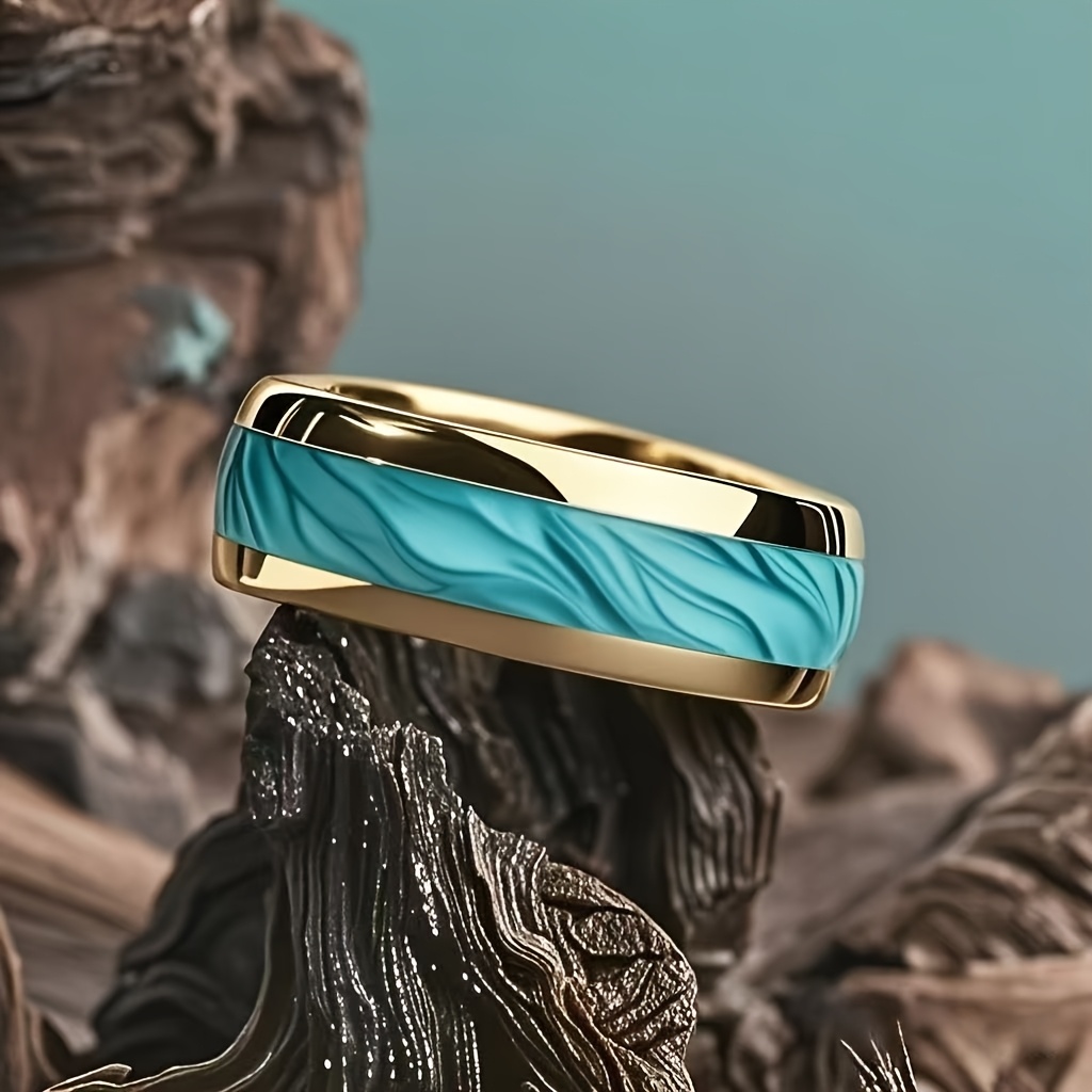 Einzigartiger türkisfarbener S – Turquoise Stone Ring Bewertung und Preis