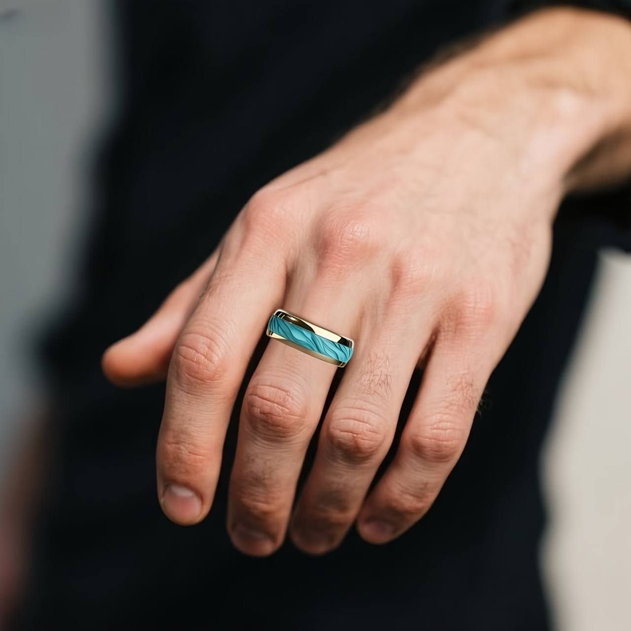 Einzigartiger türkisfarbener S – Turquoise Stone Ring Bewertung und Preis
