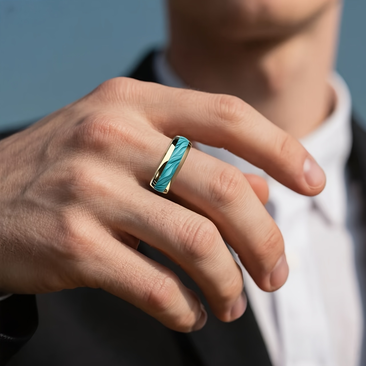 Einzigartiger türkisfarbener S – Turquoise Stone Ring Bewertung und Preis